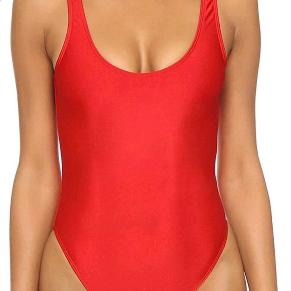 Women’s 80s 90s Inspired Red Swimsuit Bathing Suit